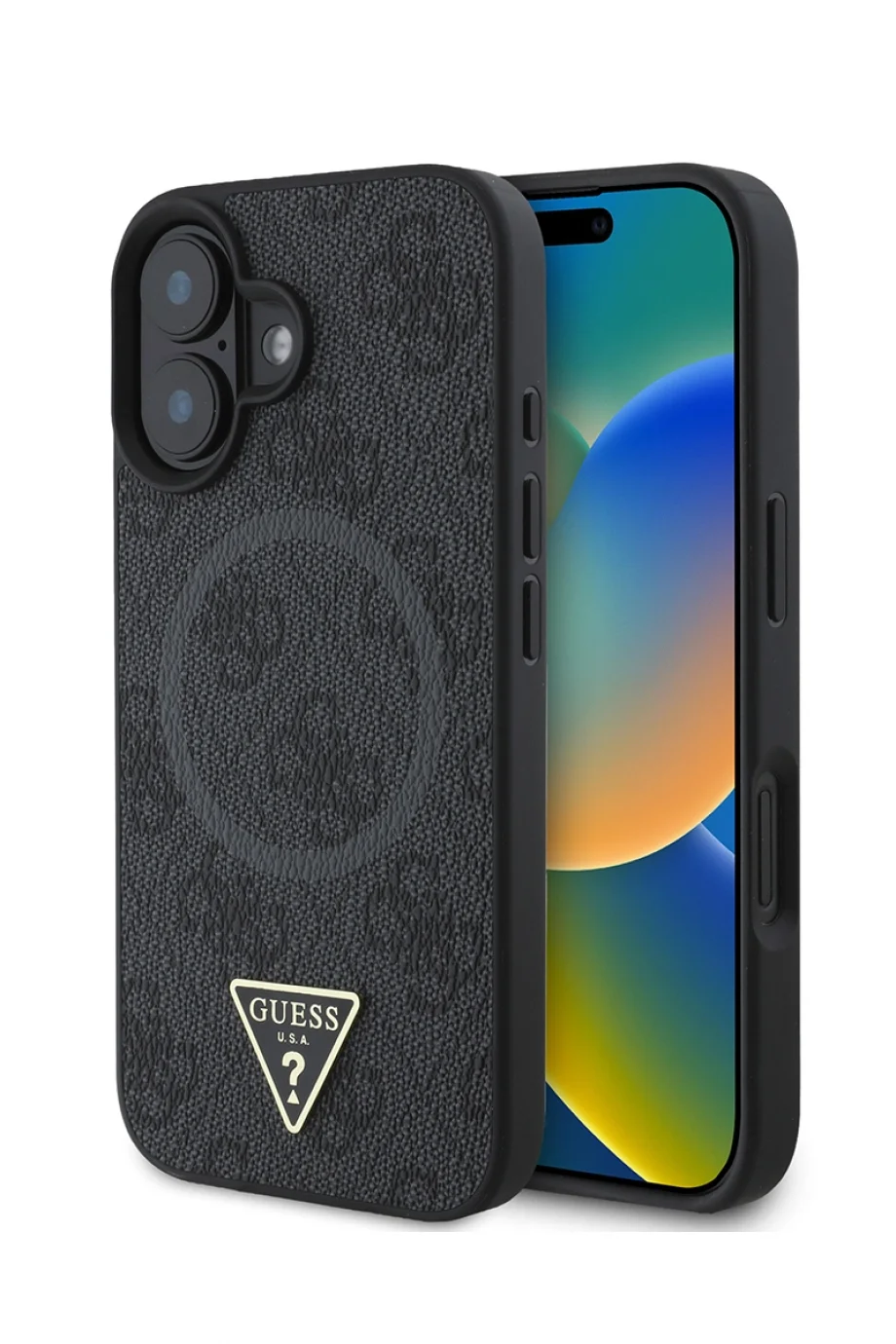 Guess iPhone 16 Kılıf Guess Orjinal Lisanslı M-safe Şarj Özellikli Siyah Telefon Kılıfı GUHMP16SP4TDPK