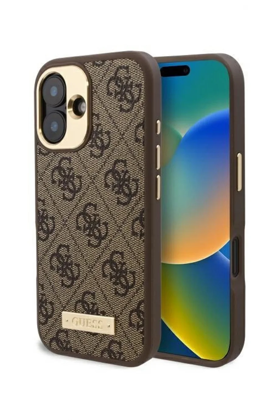 Guess Guess iPhone 16 Kılıf Guess Orjinal Lisanslı M-safe Şarj Özellikli Kahverengi Telefon Kılıfı GUHMP16SU4GPRW