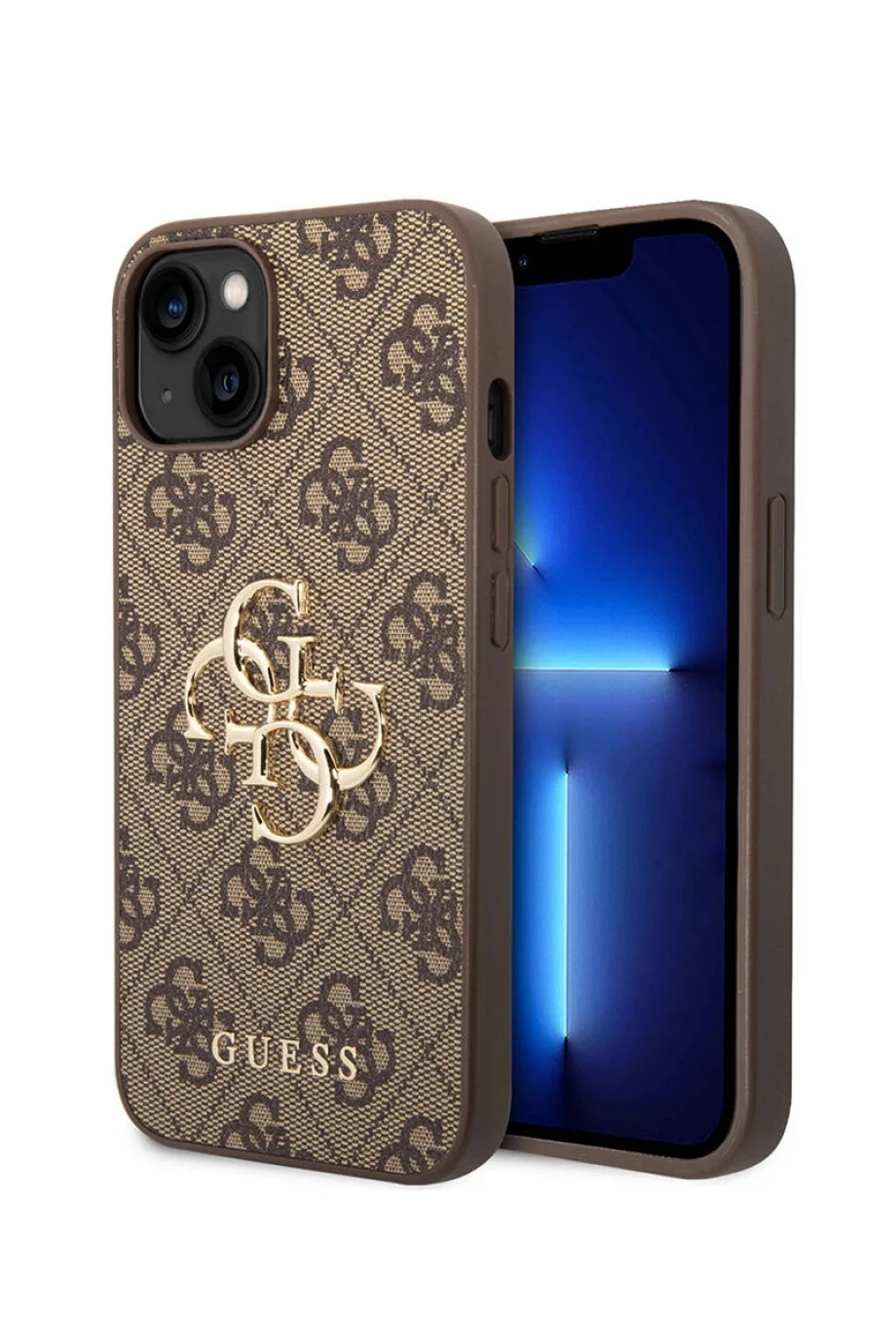 Guess Guess iPhone 15 Kılıf Guess Orjinal Lisanslı PU Deri Siyah Telefon Kılıfı GUHCP15S4GMGGR