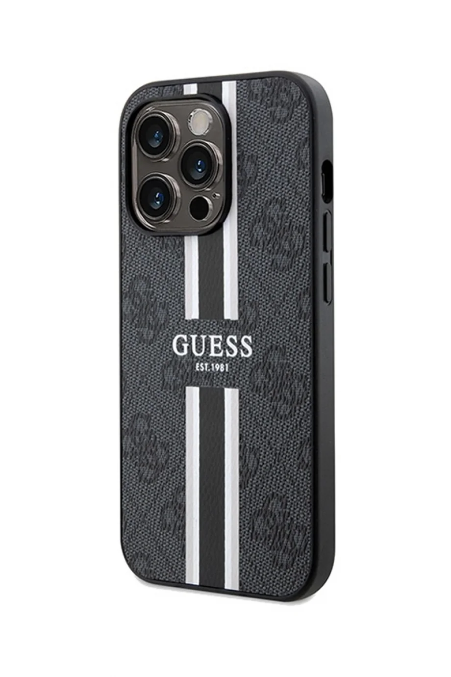 Guess Guess iPhone 15 Pro Kılıf Guess Orjinal Lisanslı M-safe Şarj Özellikli Siyah Telefon Kılıfı GUHMP15LP4RPSK