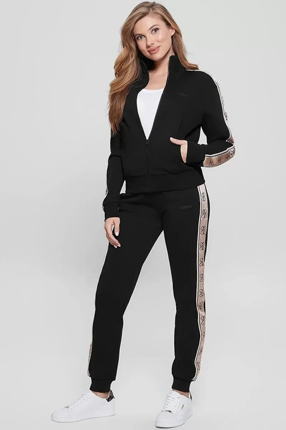 Guess Kadın Siyah Britney Logolu Sweatshirt