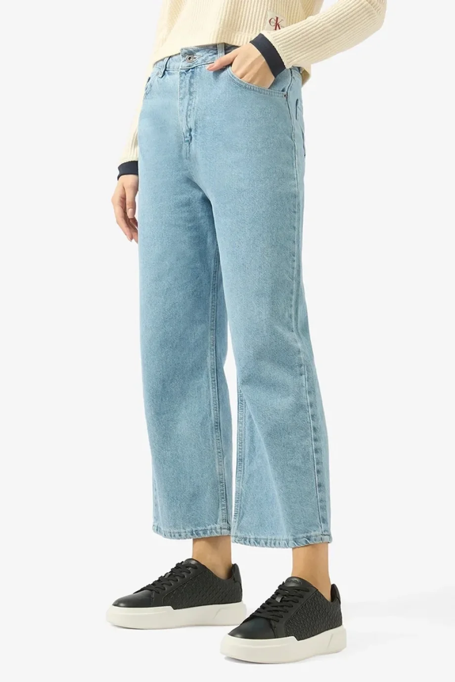 Calvin Klein Chunky Cupsole Bağcıklı Deri Tamamı Baskılı Kadın Siyah Sneaker YW0YW02058-BEH