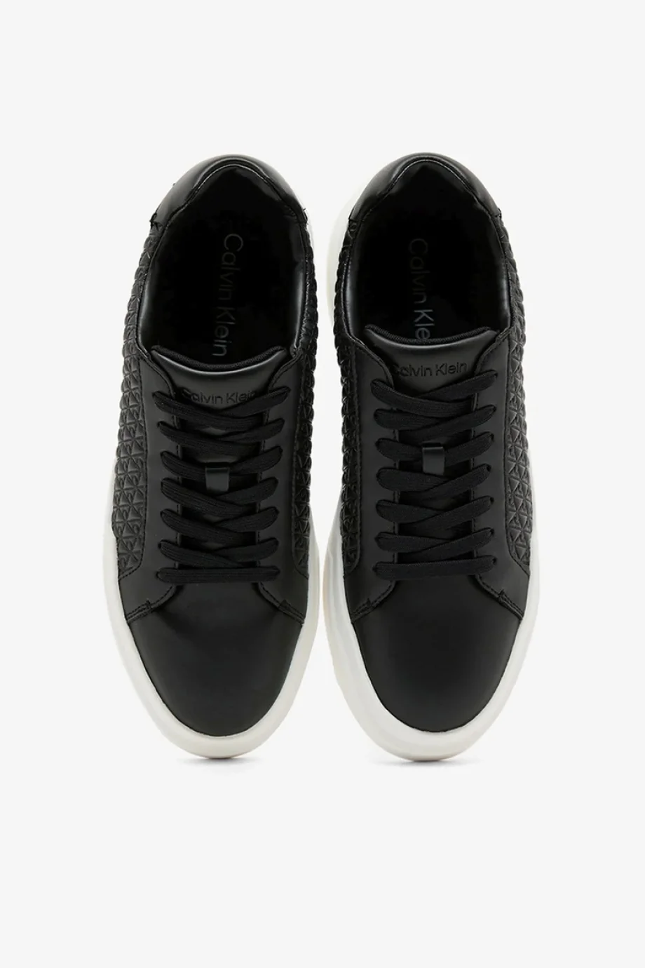 Calvin Klein Chunky Cupsole Bağcıklı Deri Tamamı Baskılı Kadın Siyah Sneaker YW0YW02058-BEH