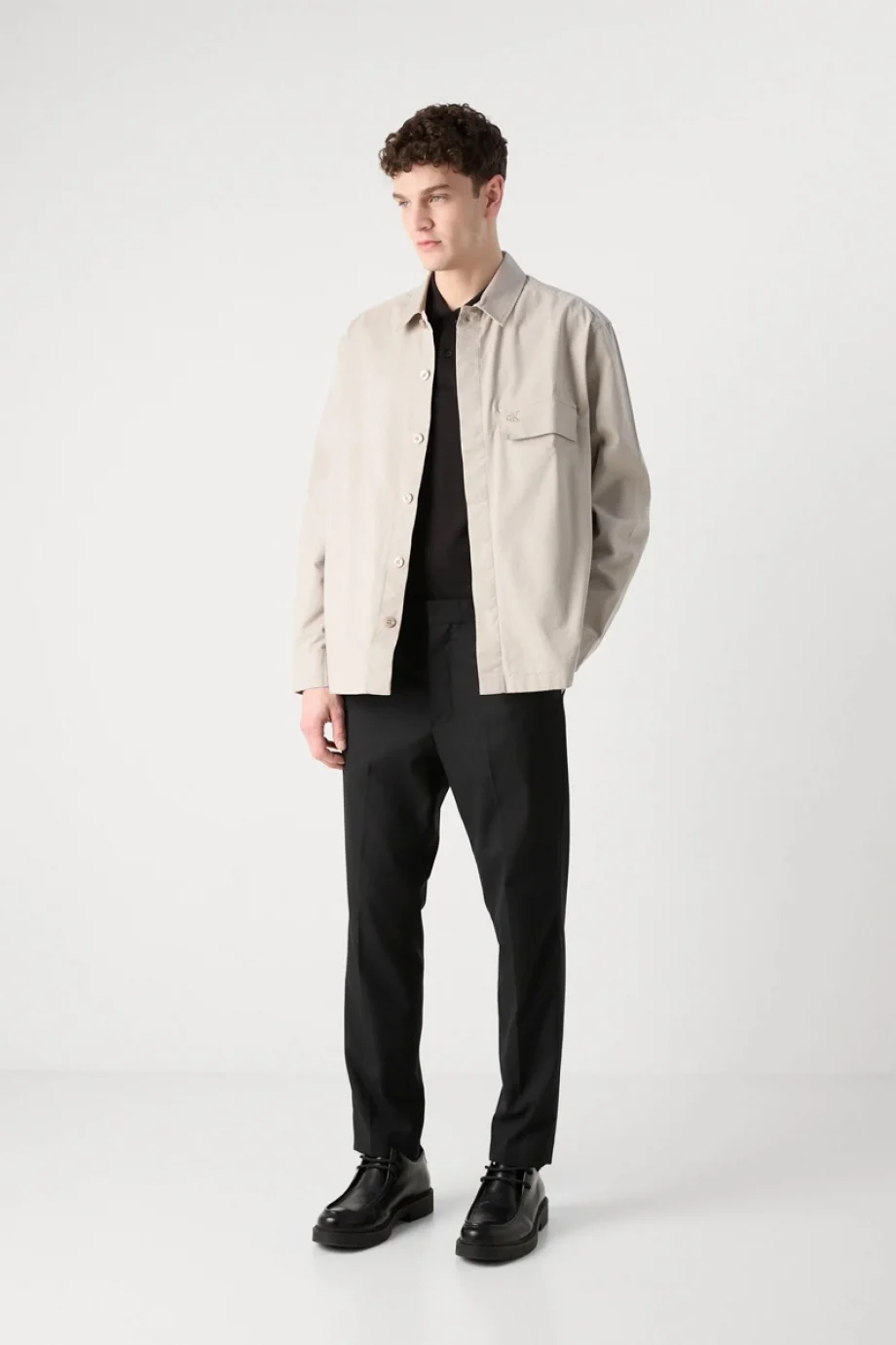 Calvin Klein CLEAN COTTON OVERSHIRT Erkek Bej Gömlek J30J326724-PAN