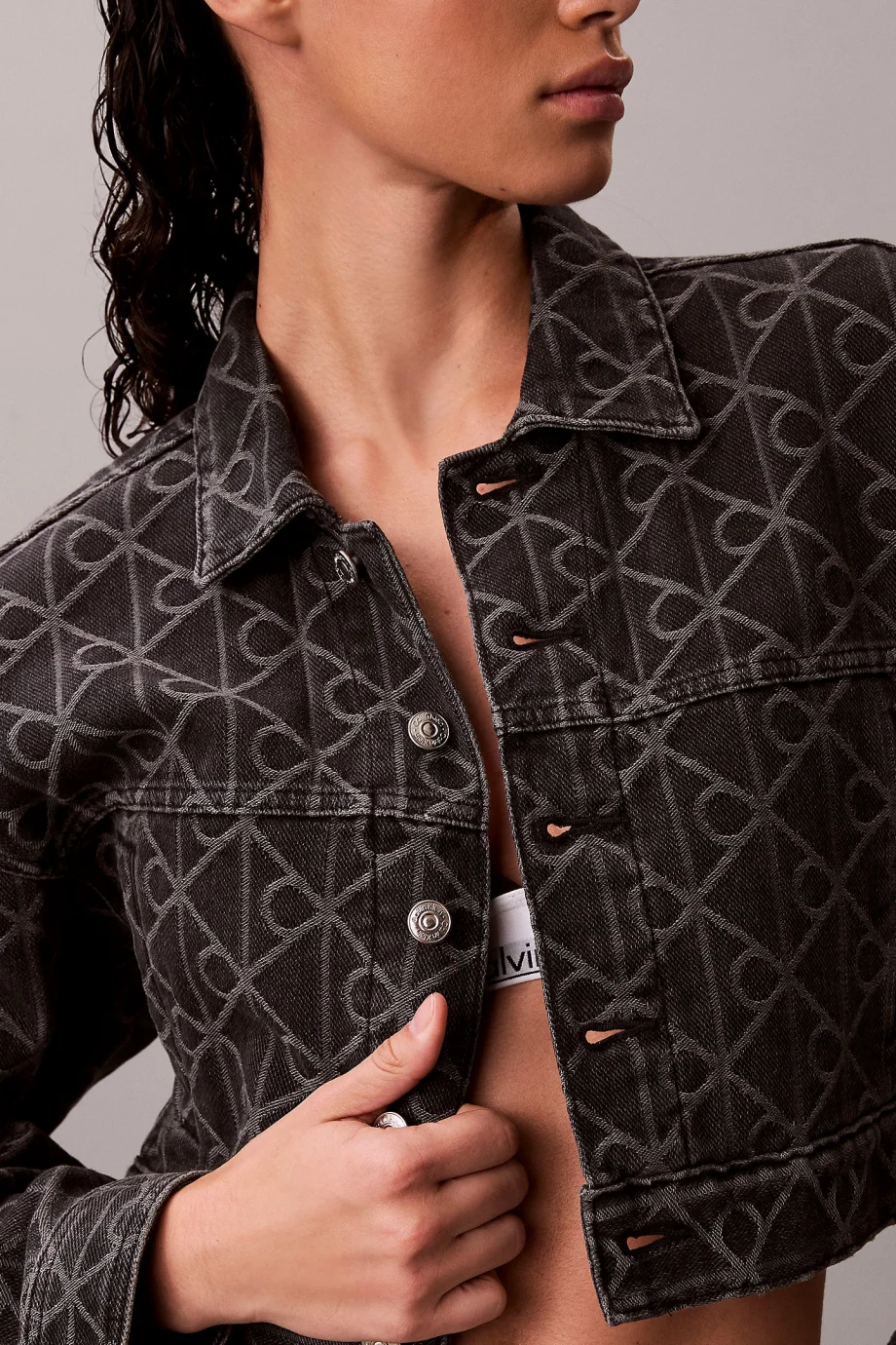 Calvin Klein Eklemli Detaylı Denim Kadın Siyah Ceket LV047E621G-YCL