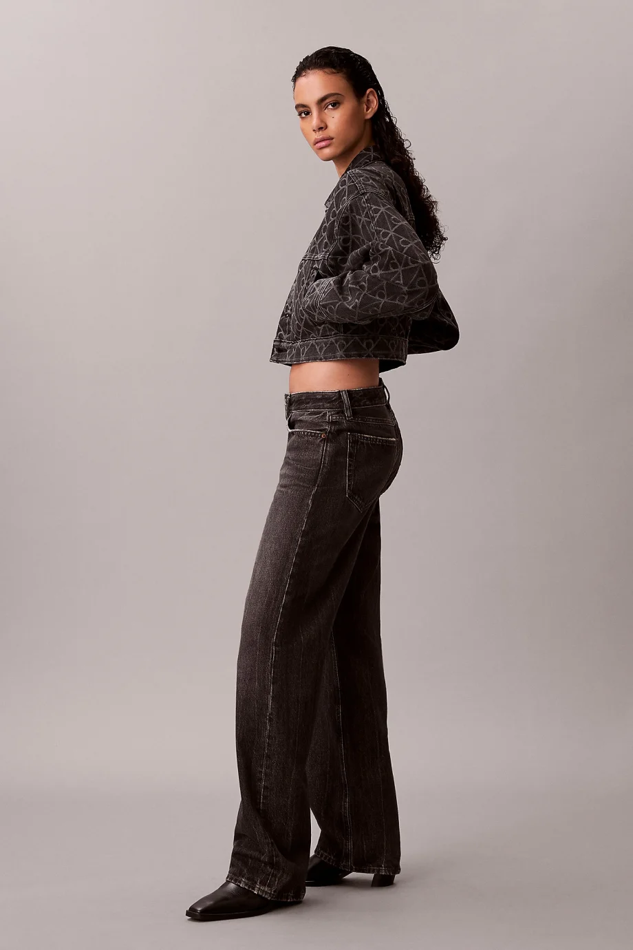 Calvin Klein Eklemli Detaylı Denim Kadın Siyah Ceket LV047E621G-YCL