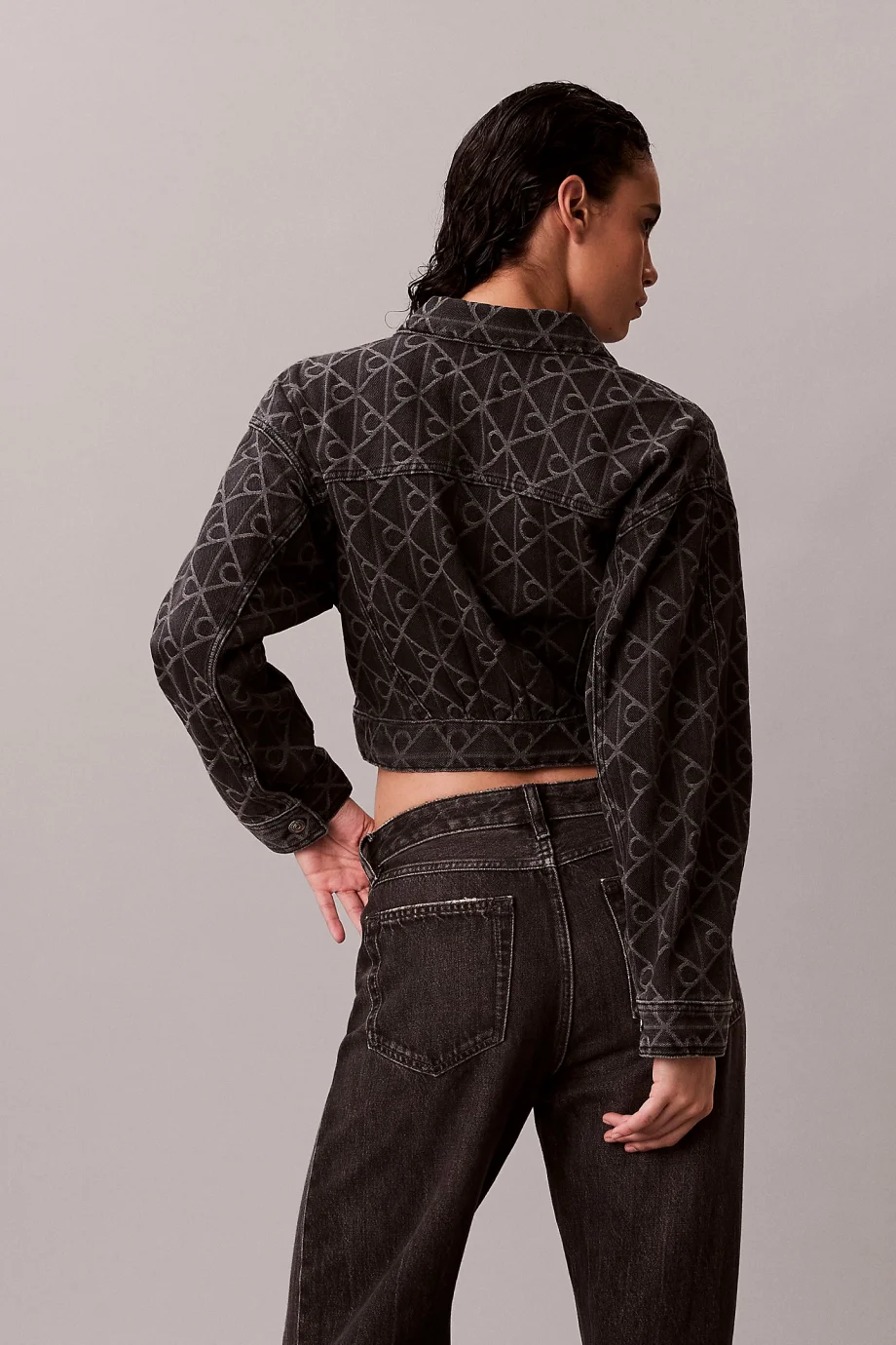 Calvin Klein Eklemli Detaylı Denim Kadın Siyah Ceket LV047E621G-YCL