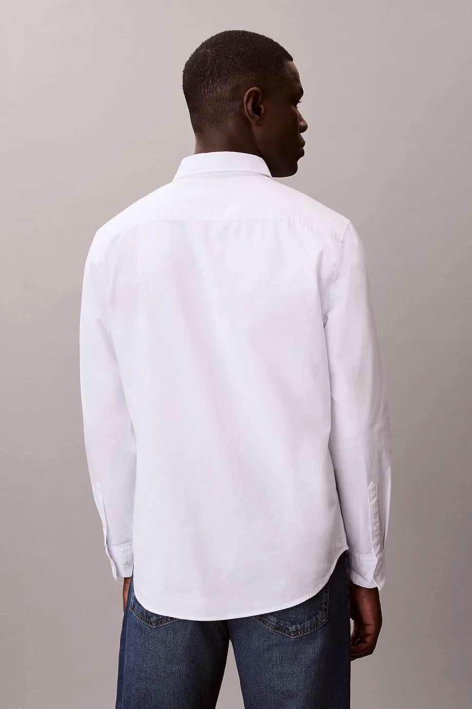 Calvin Klein Erkek Uzun Kollu Klasik Düz Oxford Beyaz Gömlek LV140EM125-YAA