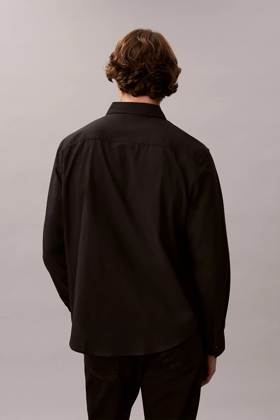 Calvin Klein Erkek Uzun Kollu Klasik Düz Oxford Siyah Gömlek LV140EM125-UB1