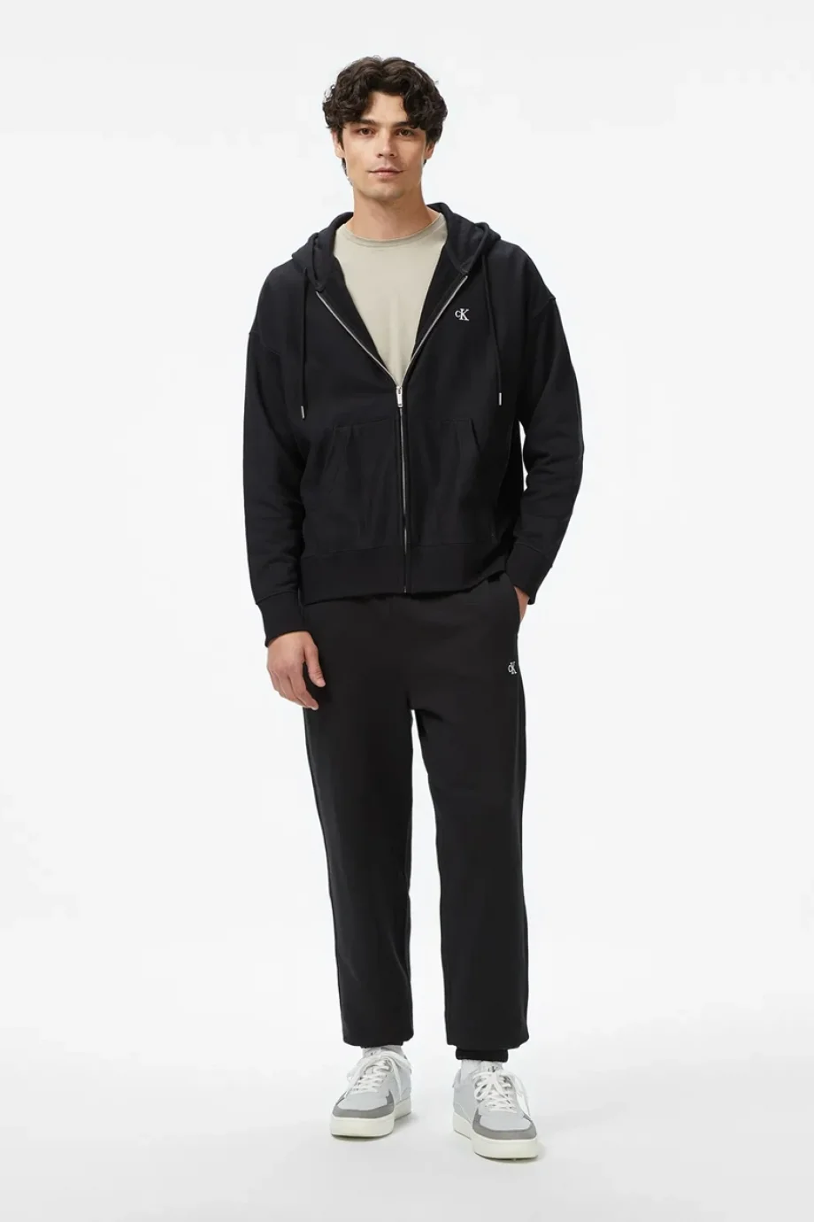 Calvin Klein EU 350 Terry Monogram Erkek Siyah Eşofman Altı LV04RD241G-UB1