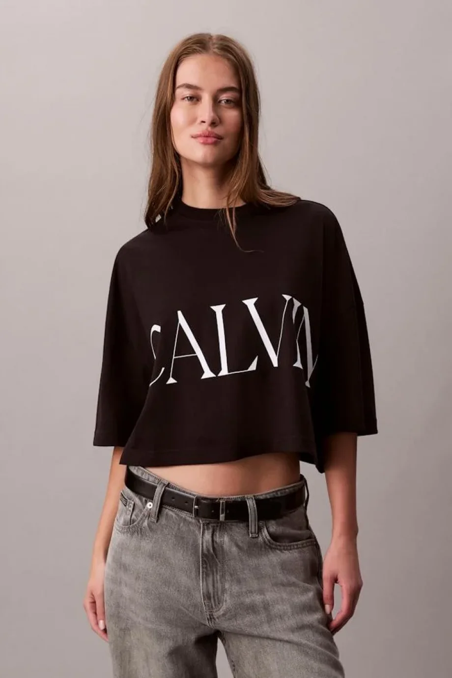 Calvin Klein Calvin Klein Kısa Grafik Baskılı Kısa Kollu Kadın Siyah T-shirt LV047D206G-UB1
