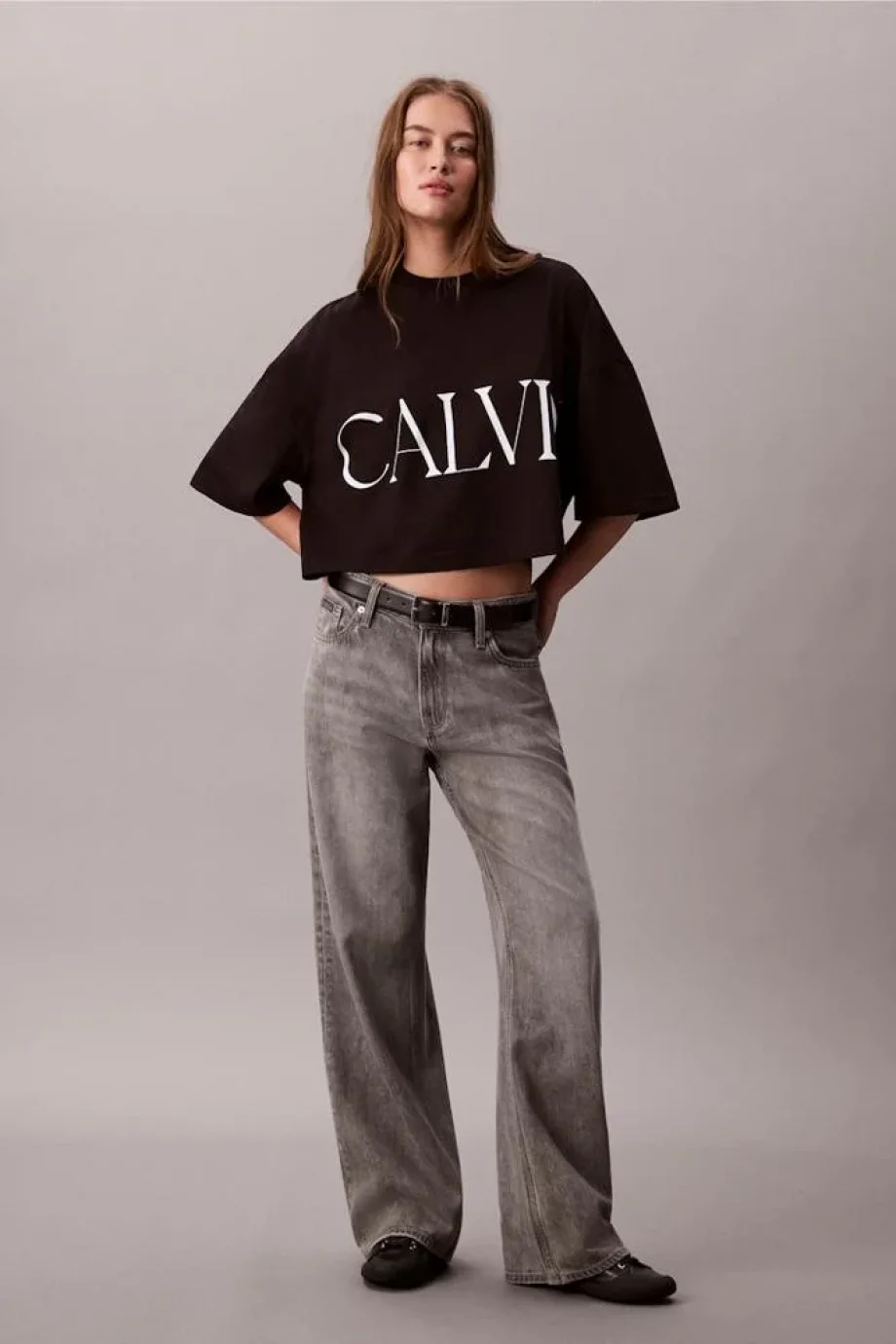 Calvin Klein Calvin Klein Kısa Grafik Baskılı Kısa Kollu Kadın Siyah T-shirt LV047D206G-UB1