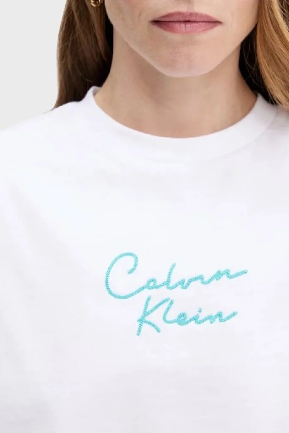 Calvin Klein D1 Collection Kadın Beyaz Crop T-shirt  LV047C202G-YAA