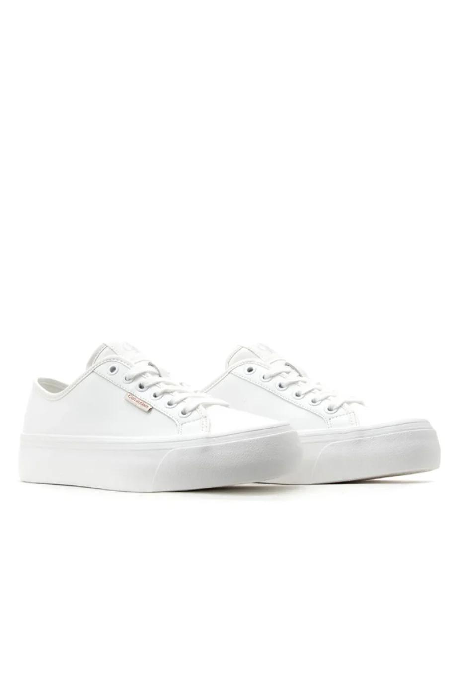 Calvin Klein Kadın Deri Düz Platform Beyaz Sneaker YW0YW01886-YAF