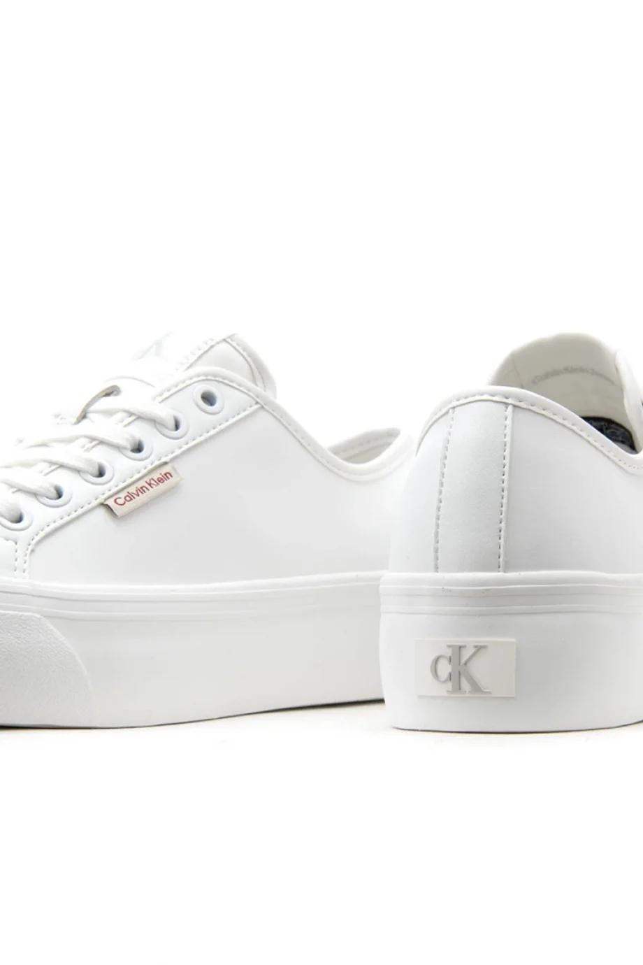 Calvin Klein Kadın Deri Düz Platform Beyaz Sneaker YW0YW01886-YAF