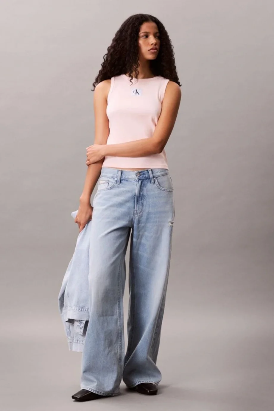 Calvin Klein Kadın Etiketli Pamuklu Fitilli Pembe Bluz LV047C201G-VI7