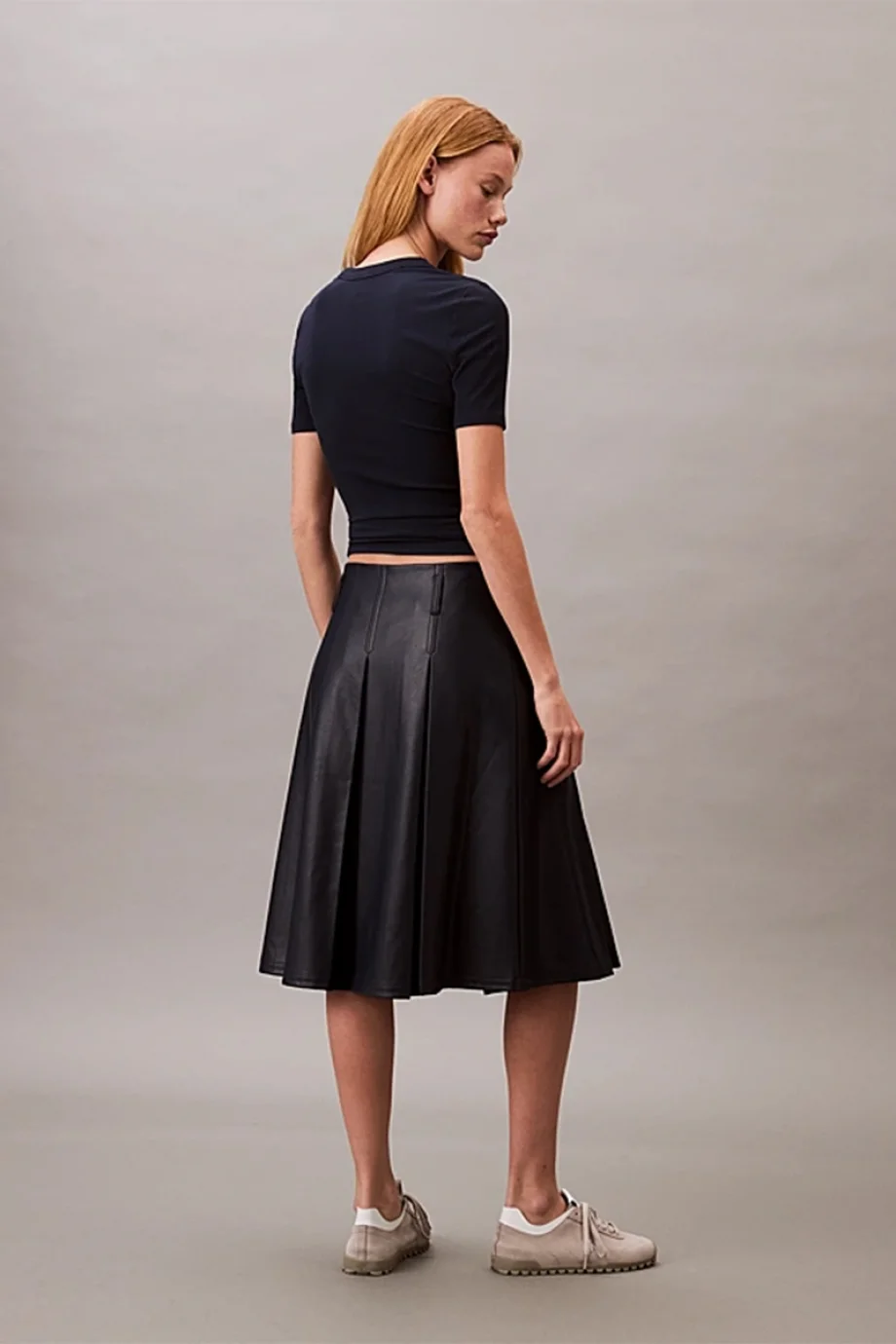 Calvin Klein Kadın Modal Fitilli Mavi T-shirt LV044C901G-CEF