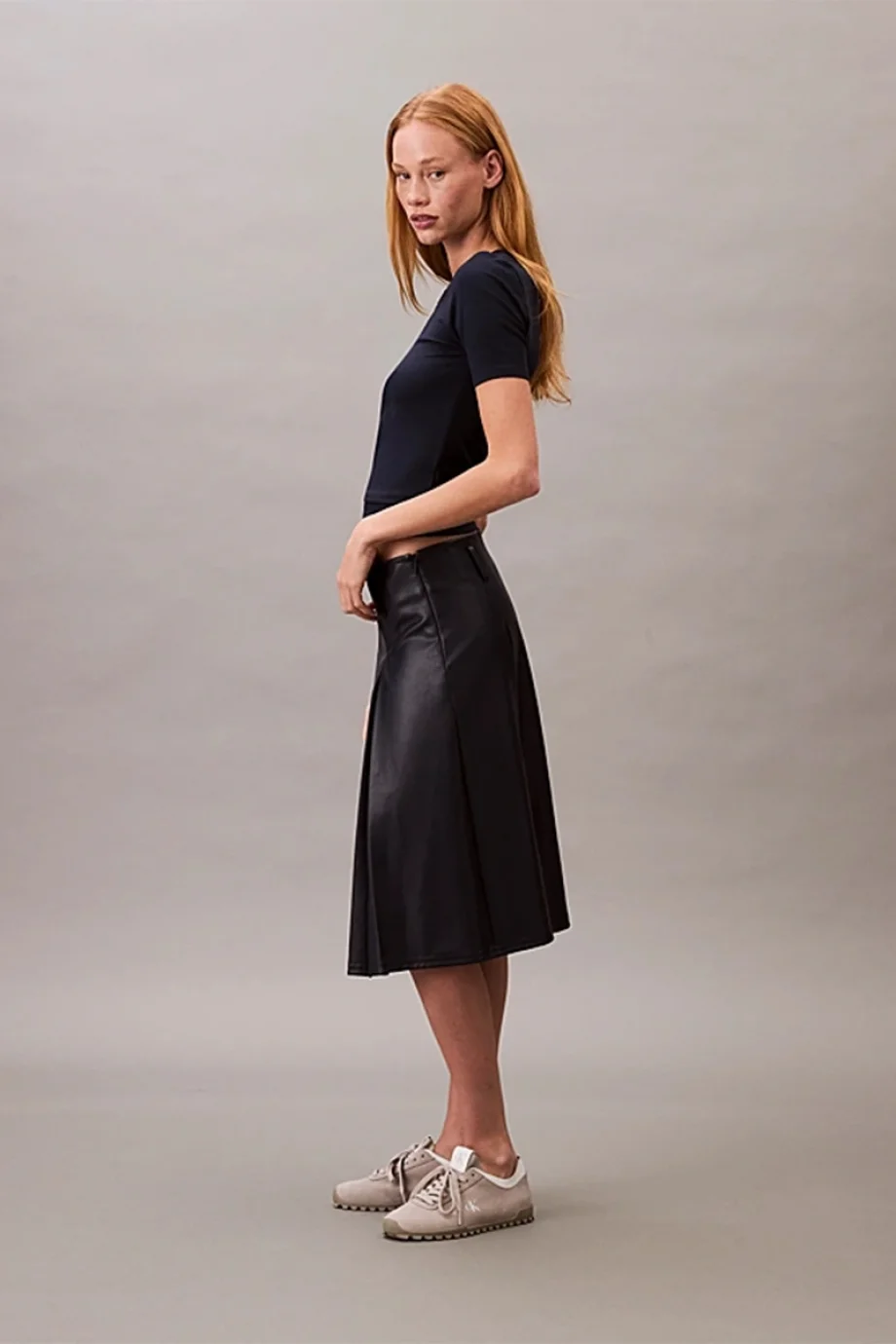 Calvin Klein Kadın Modal Fitilli Mavi T-shirt LV044C901G-CEF