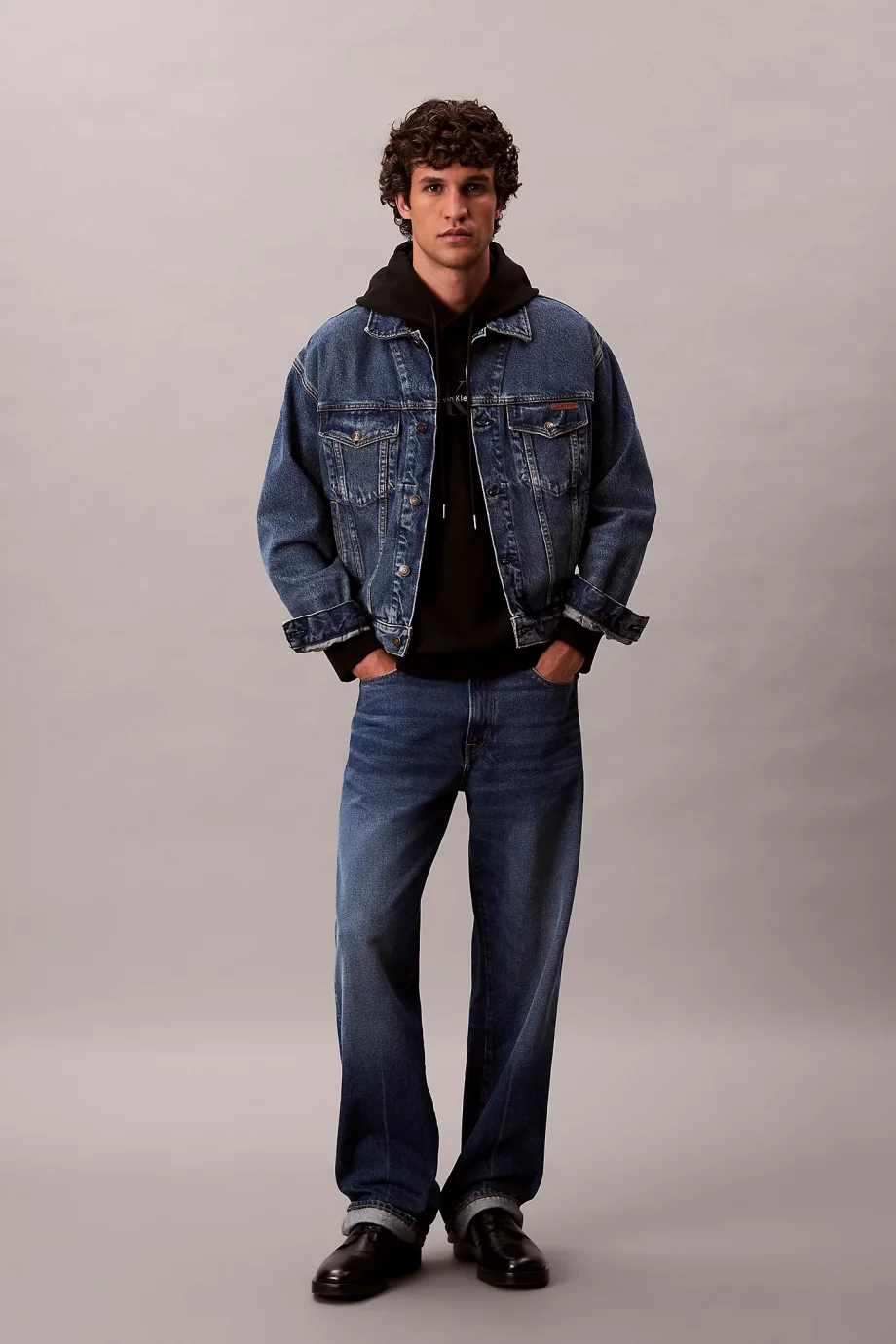 Calvin Klein Premium Penye Mikro Monologolu Kapüşonlu Erkek Siyah Sweatshirt LV04RC281G-UB1