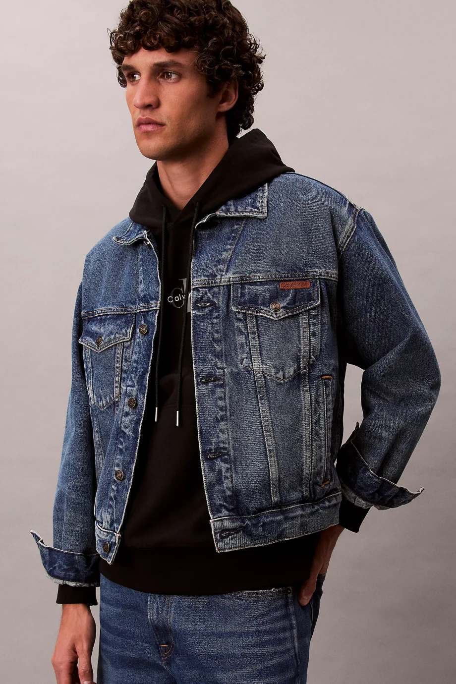 Calvin Klein Premium Penye Mikro Monologolu Kapüşonlu Erkek Siyah Sweatshirt LV04RC281G-UB1