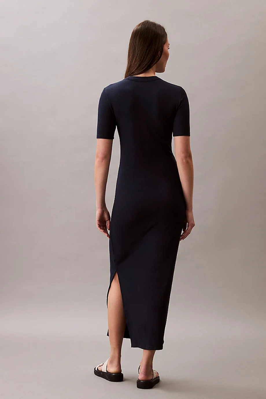 Calvin Klein Rib Kadın Mavi Elbise LV044C902G-CEF