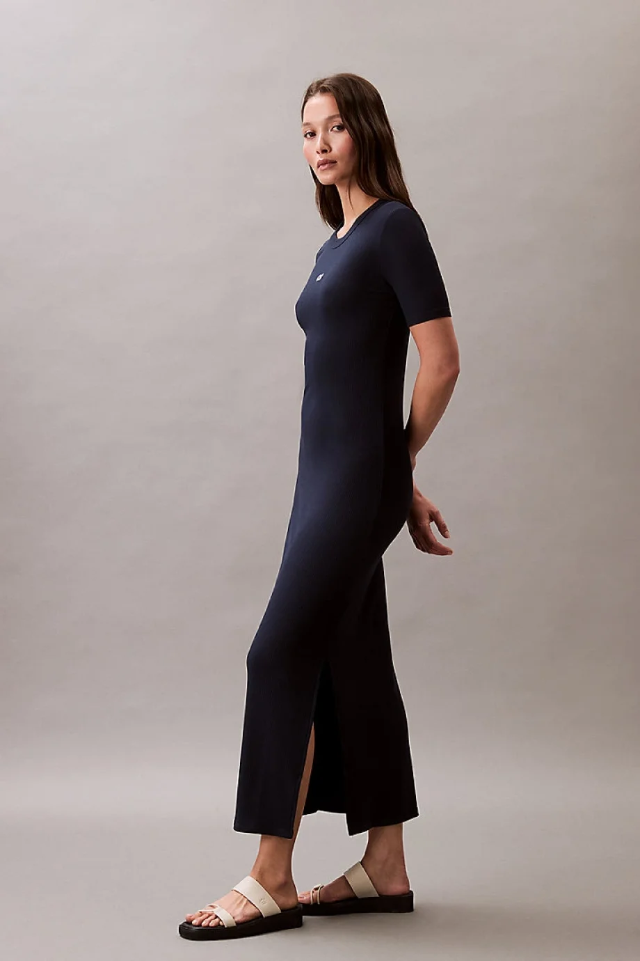 Calvin Klein Rib Kadın Mavi Elbise LV044C902G-CEF