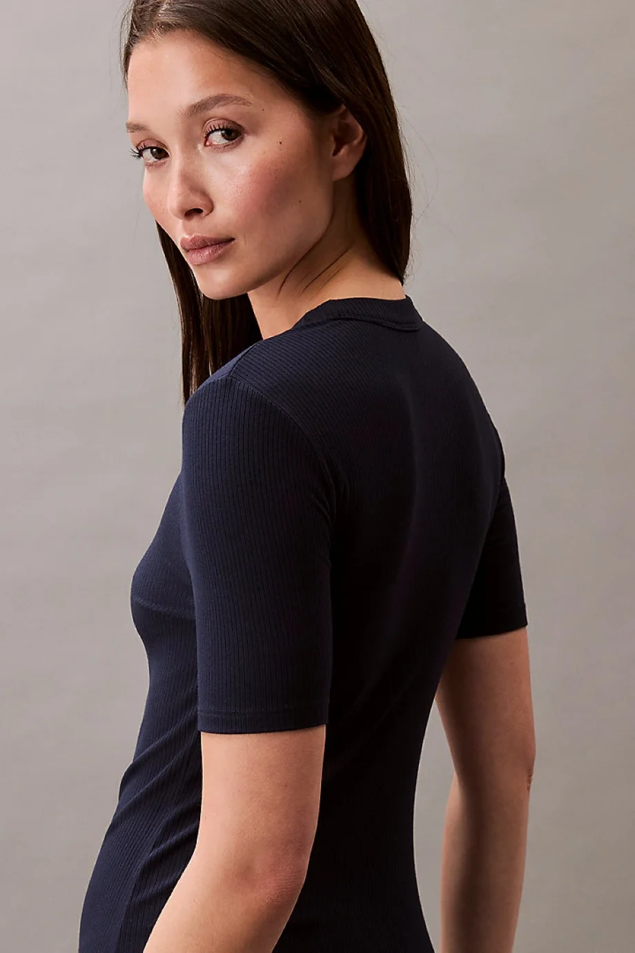 Calvin Klein Rib Kadın Mavi Elbise LV044C902G-CEF