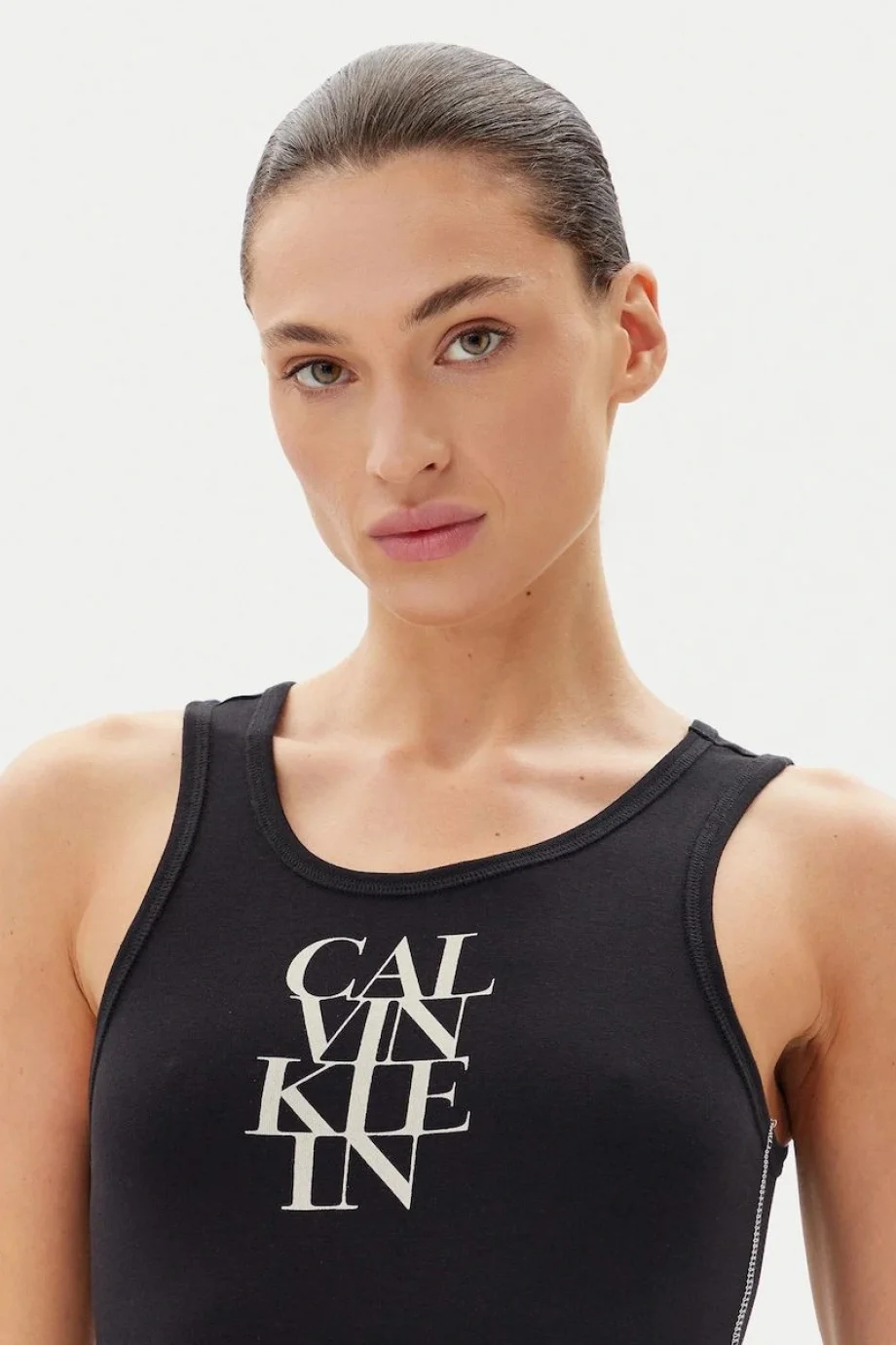 Calvin Klein SL COTTON 1X1 RIB TANK DRESS Kadın Siyah Elbise LV044C203G-UB1
