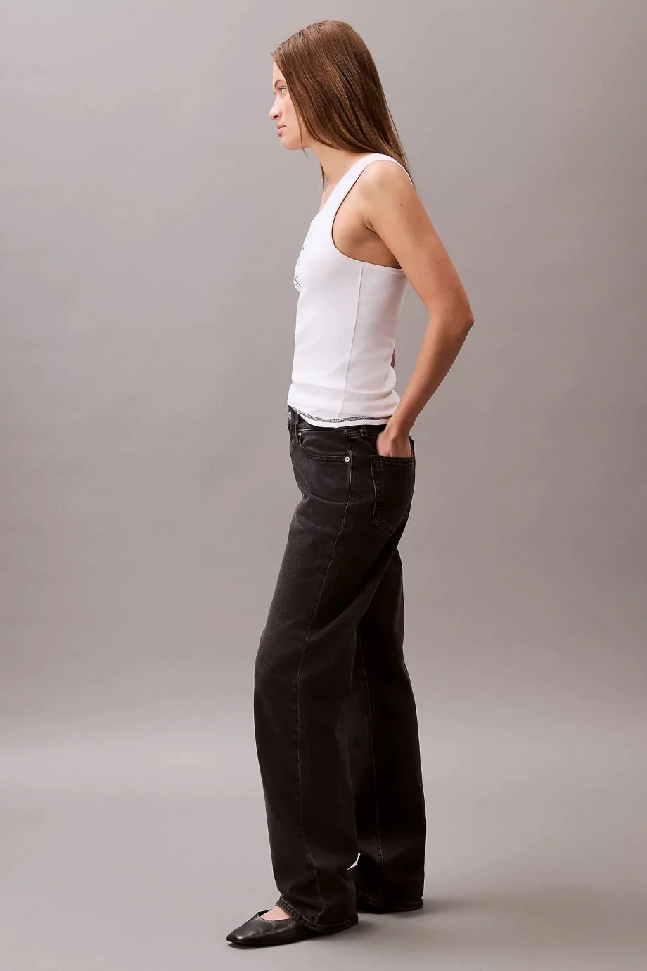 Calvin Klein SL COTTON RIB SOLID TANK Kadın Beyaz Bluz LV044C219G-YAA