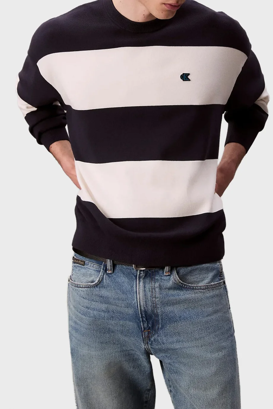 Calvin Klein Tech Knit Erkek Mavi Sweatshirts LV04RC304G-CHW