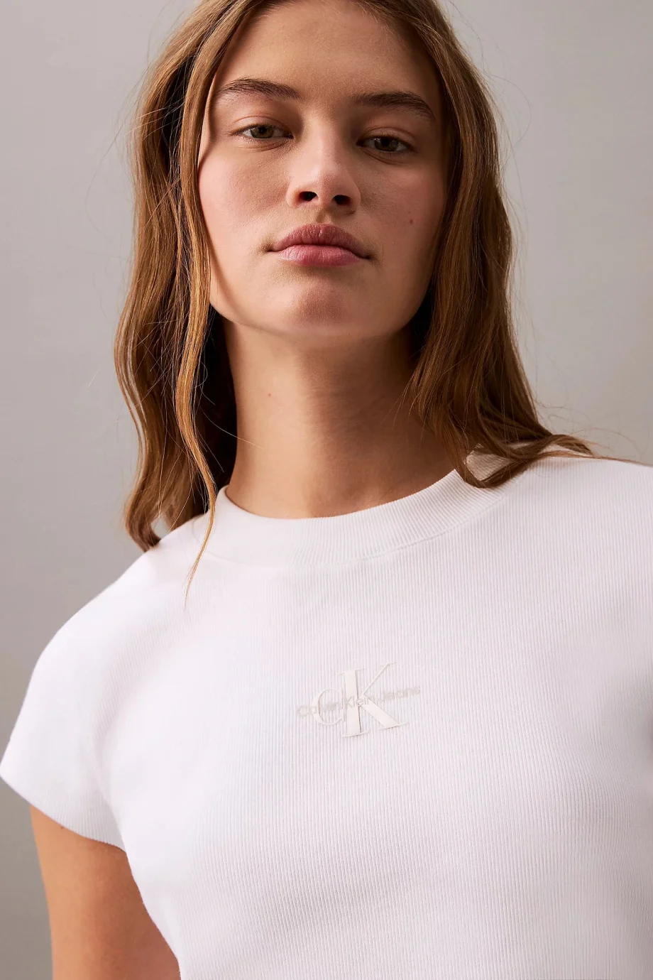 Calvin Klein A- MONOGRAM BABY TEE Kadın  T-shirt LV047AB802-YAA