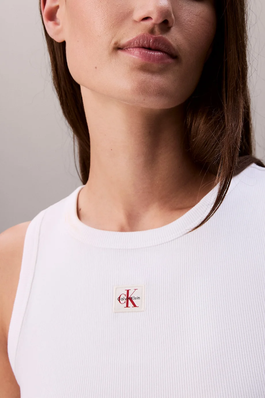 Calvin Klein Kadın Etiketli Pamuklu Fitilli Beyaz Bluz LV047C201G-YAA