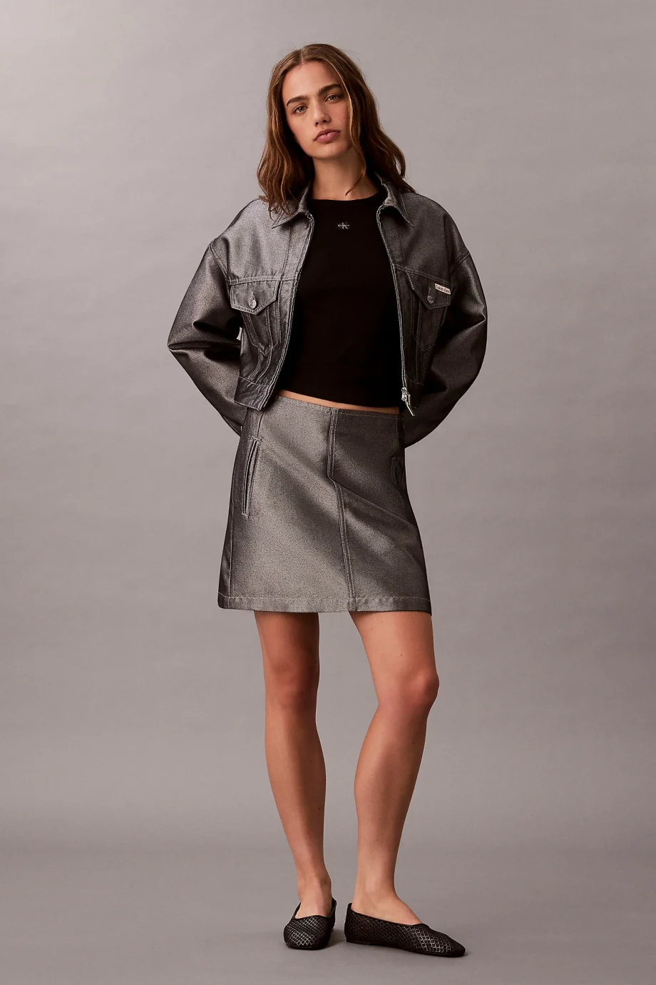 Calvin Klein Kadın Etiketli Pamuklu Fitilli Siyah Bluz LV047C201G-UB1