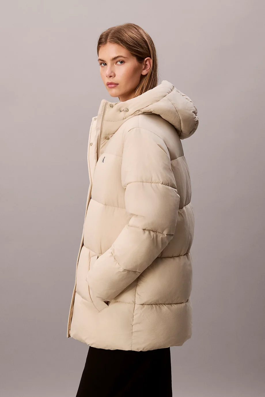 Calvin Klein Kemerli Orta Kalınlıkta Şişme Kadın Kahverengi  Mont  LV047D507G-NSU