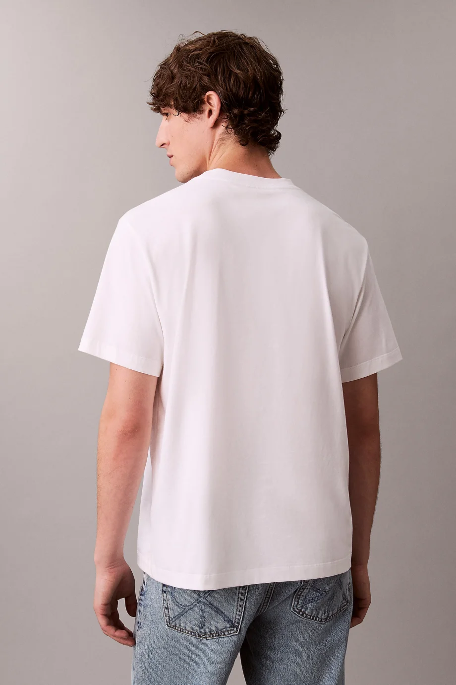 Calvin Klein Kısa Kollu 20s Calvin Matchbox Grafik Baskılı Erkek Beyaz T-shirt LV04RE802G-YAA