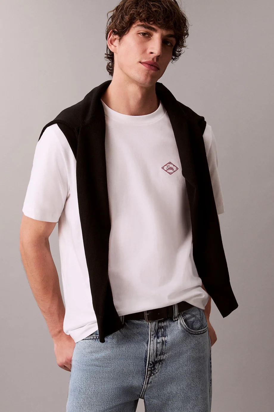 Calvin Klein Kısa Kollu 20s Calvin Matchbox Grafik Baskılı Erkek Beyaz T-shirt LV04RE802G-YAA