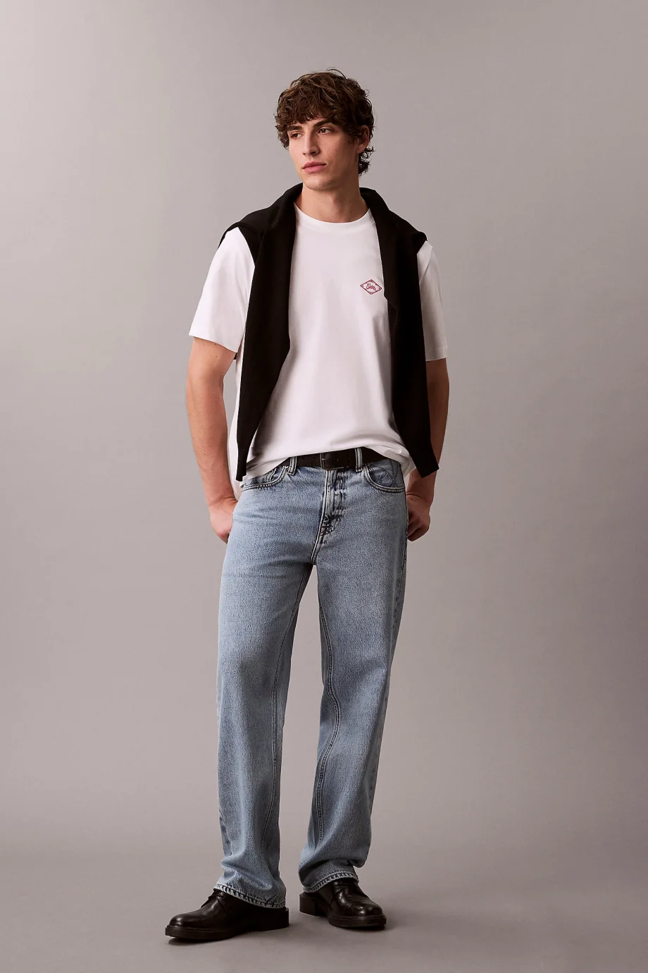 Calvin Klein Kısa Kollu 20s Calvin Matchbox Grafik Baskılı Erkek Beyaz T-shirt LV04RE802G-YAA