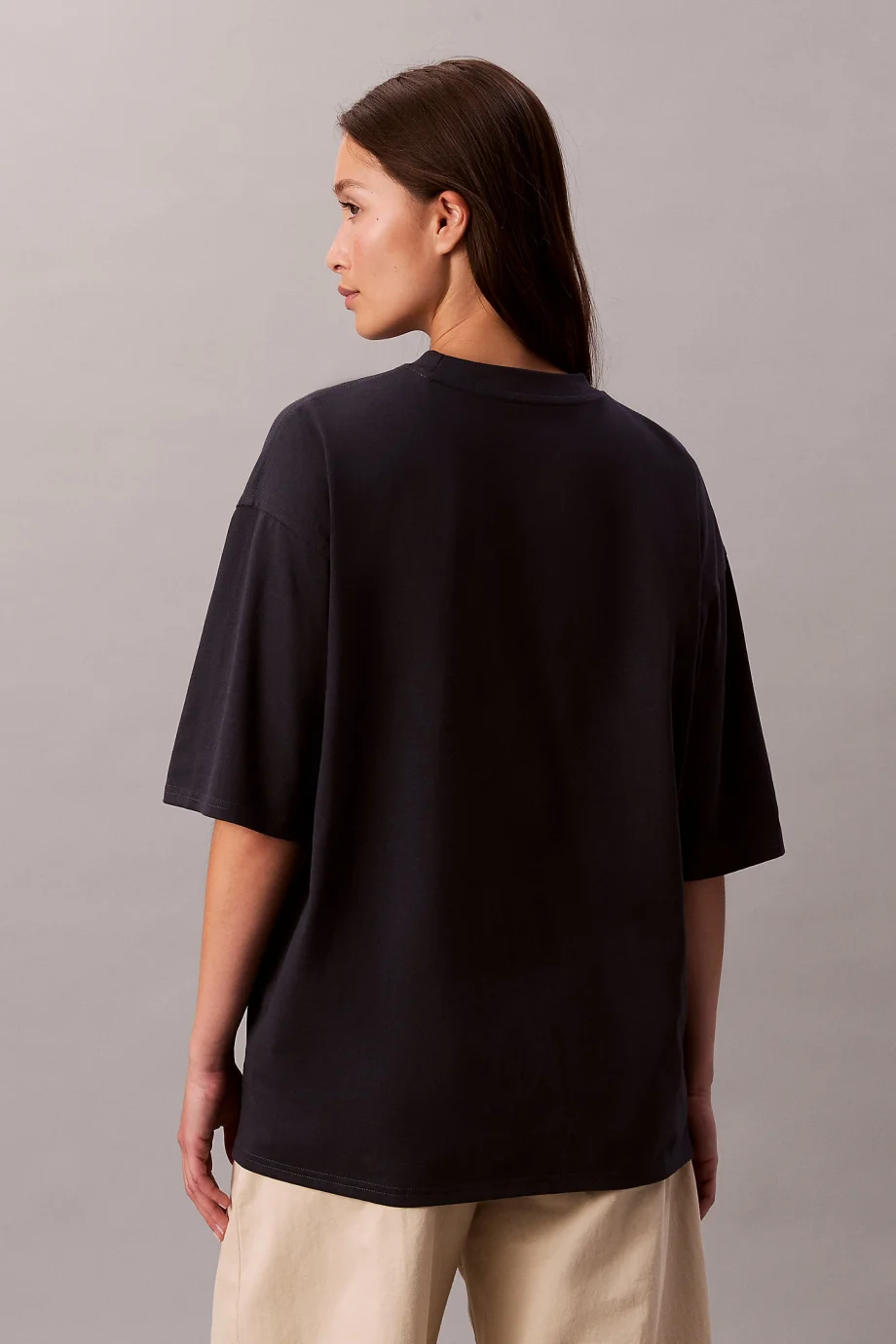 Calvin Klein Kısa Kollu Oversize CK NY Kadın Mavi T-shirt LV047E232G-VEK