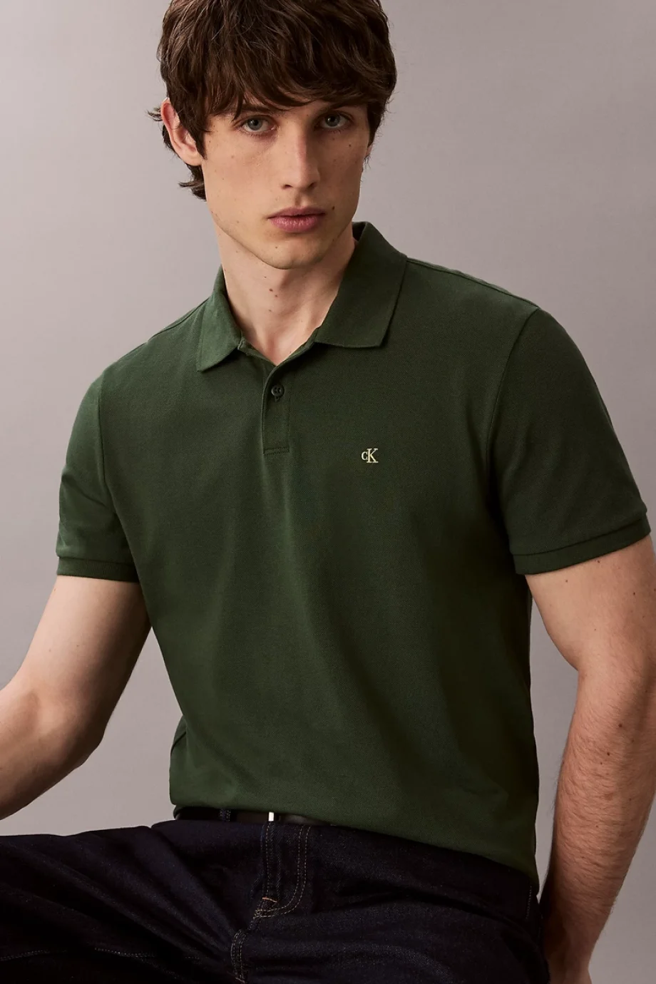 Calvin Klein Kısa Kollu Günlük Pike Klasik Erkek T-shirt LV040EM269-LLG