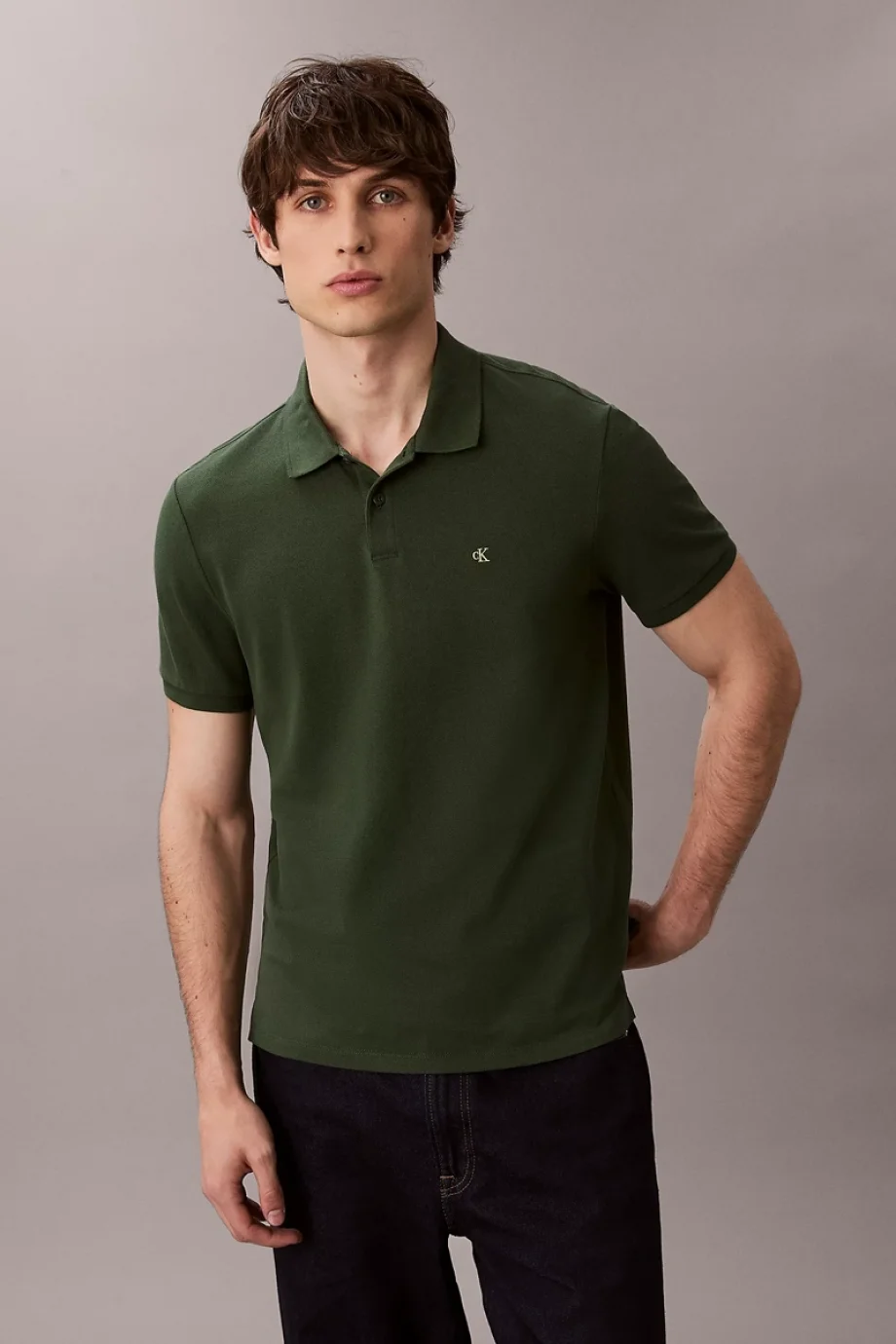 Calvin Klein Kısa Kollu Günlük Pike Klasik Erkek T-shirt LV040EM269-LLG