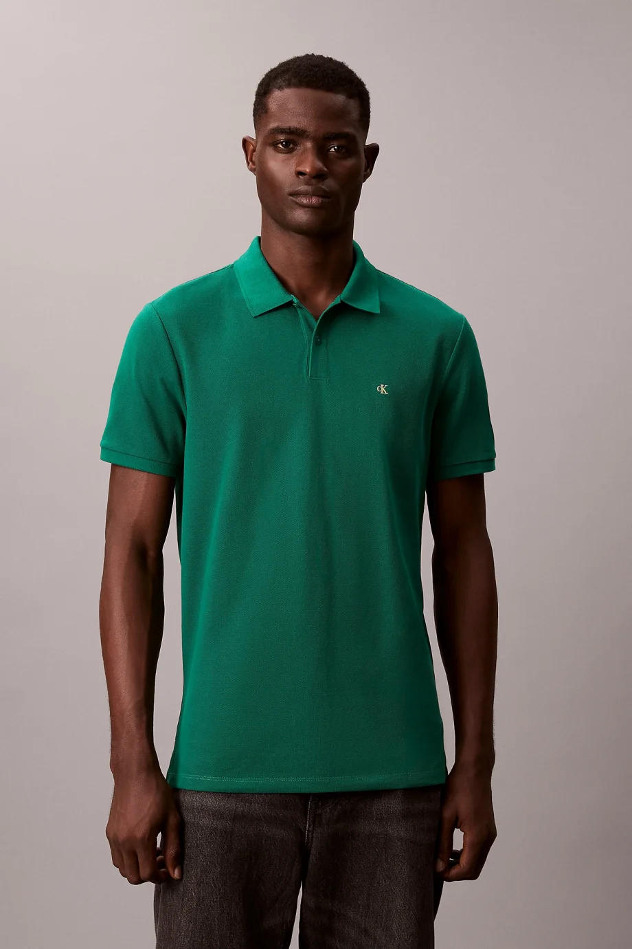 Calvin Klein Kısa Kollu Monogram Pike Polo Yakalı Erkek Yeşil Polo T-shirt LV040EM269-2ES