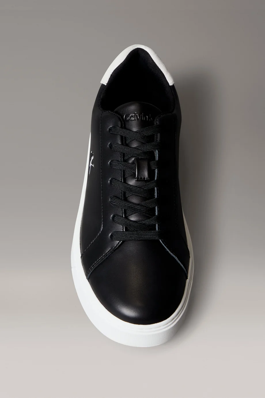 Calvin Klein Klasik Düz Tabanlı Bağcıklı Deri Erkek Siyah Sneaker YM0YM01435-0GM