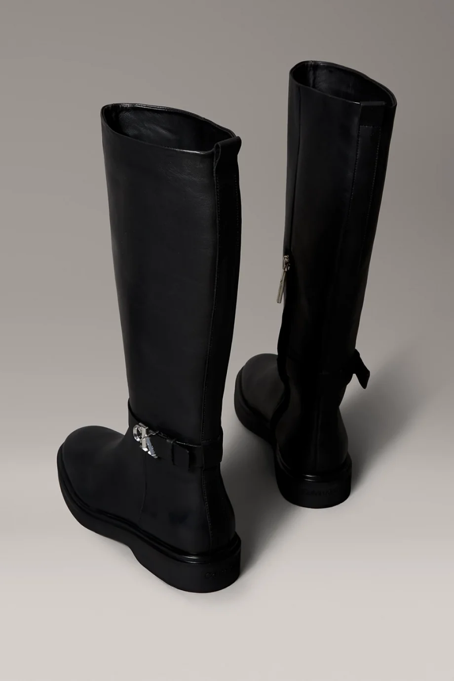 Calvin Klein Metal Logolu Diz Altı Kadın Siyah Bot HW0HW02665-BEH