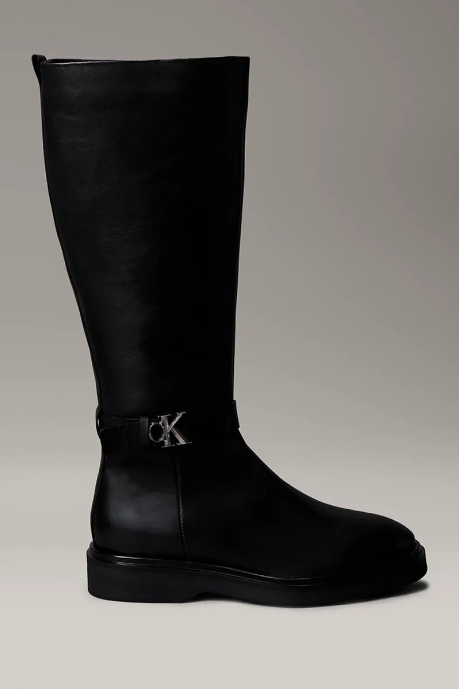 Calvin Klein Metal Logolu Diz Altı Kadın Siyah Bot HW0HW02665-BEH