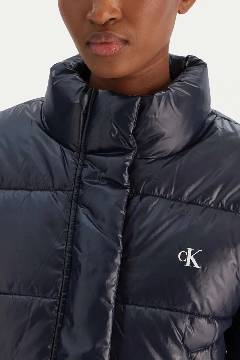 Calvin Klein Parlak Kısa Şişme Kadın Mavi Mont LV047D504G-VEK