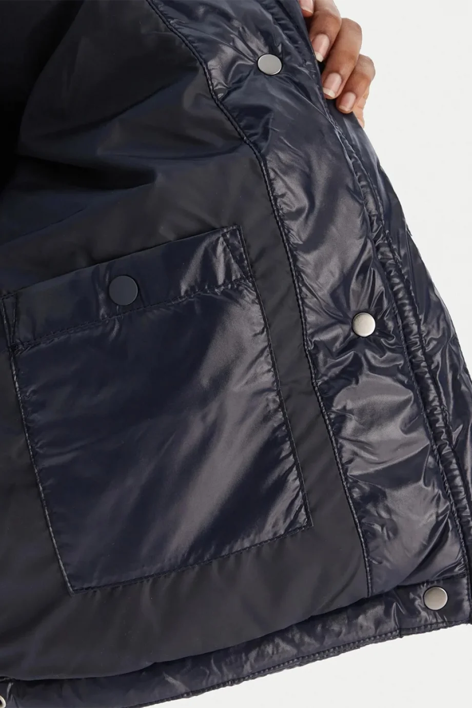 Calvin Klein Parlak Kısa Şişme Kadın Mavi Mont LV047D504G-VEK