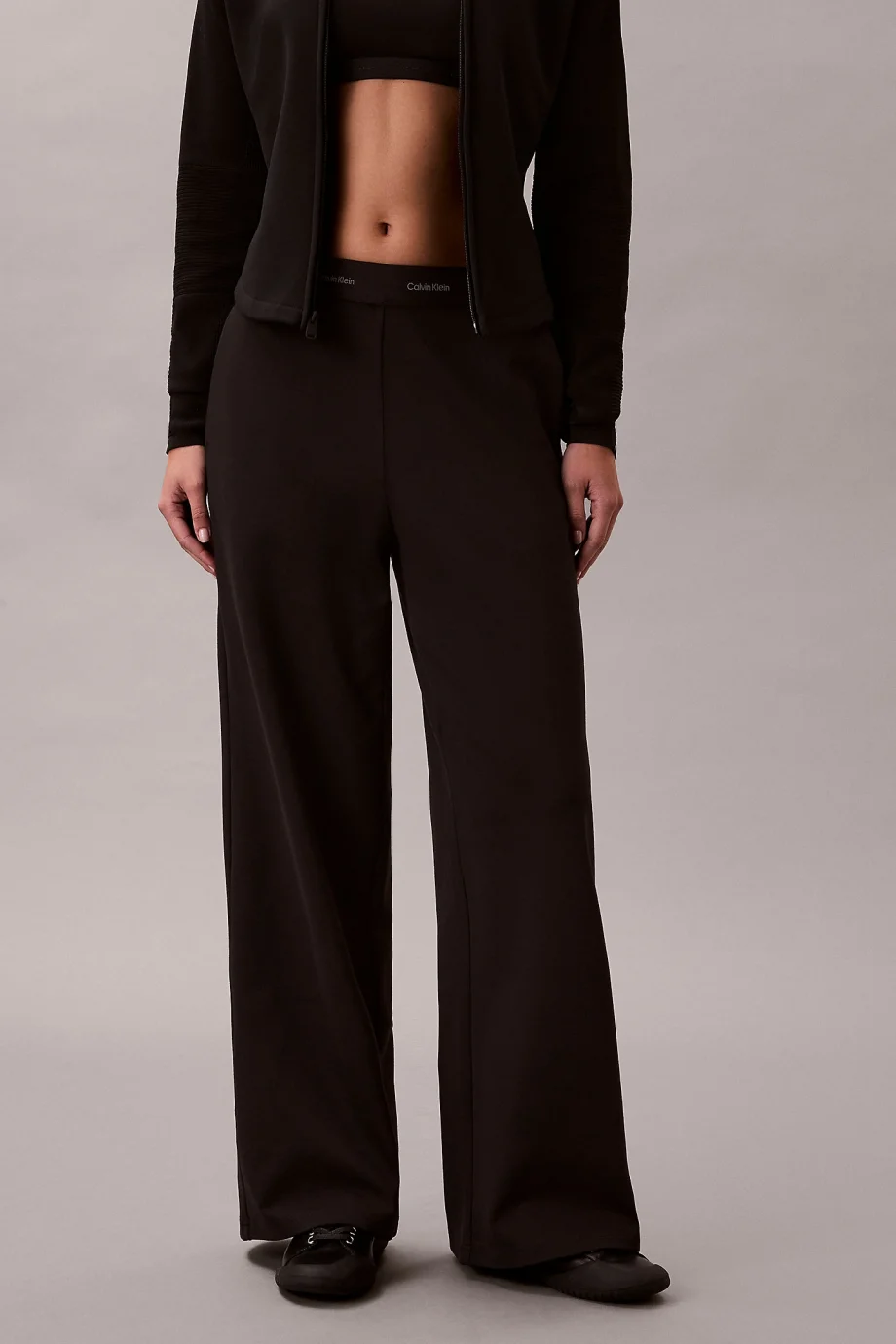 Calvin Klein Ponte Logolu Bel Bantlı Kadın Siyah Eşofman Altı LV044E622G-UB1