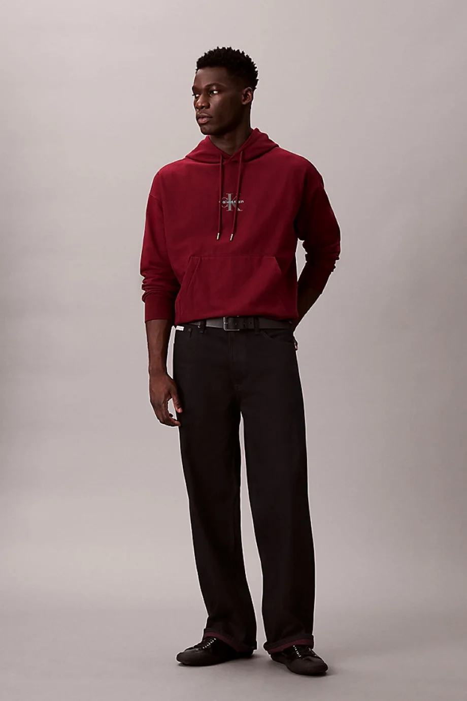 Calvin Klein Premium Penye Mikro Monologolu Erkek Kırmızı Sweatshirt LV04RC281G-WCV