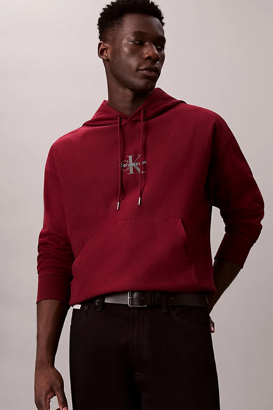 Calvin Klein Premium Penye Mikro Monologolu Erkek Kırmızı Sweatshirt LV04RC281G-WCV