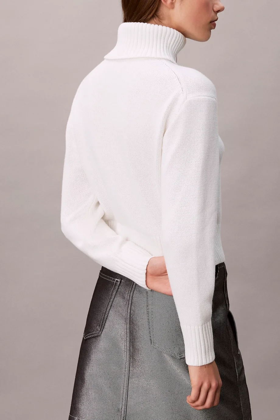 Calvin Klein Şönil Monologo Kadın Beyaz Kazak LV047D354G-YAA